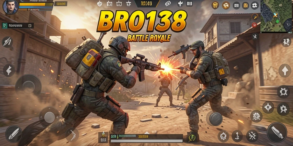 Screenshot BRO138 menampilkan aksi memukau dalam pertarungan Battle Royale.