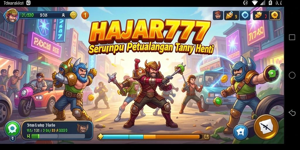 Tampilan gameplay seru dan penuh aksi dari HAJAR777.