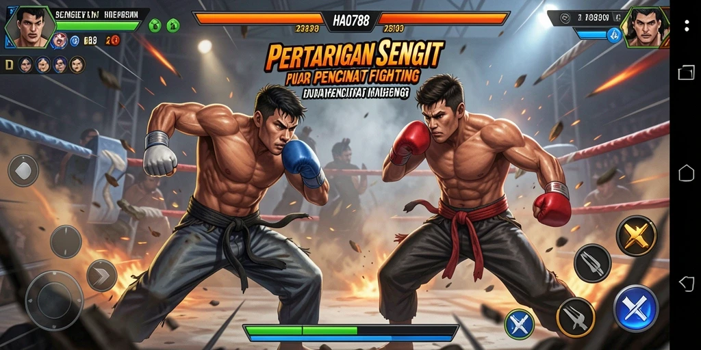 Screenshot gameplay HAO788 dengan aksi pertarungan yang menegangkan.