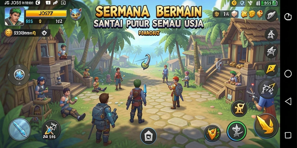 Tampilan gameplay penuh warna dan seru dari JOS77.