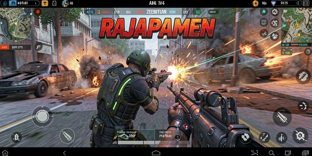 Tampilan gameplay RAJAPAMEN yang mendebarkan saat pertempuran sengit.