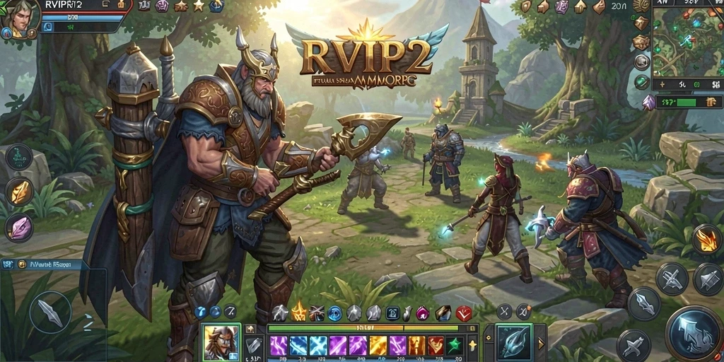 Tampilan gameplay RVIP2 yang menakjubkan dalam dunia MMORPG.