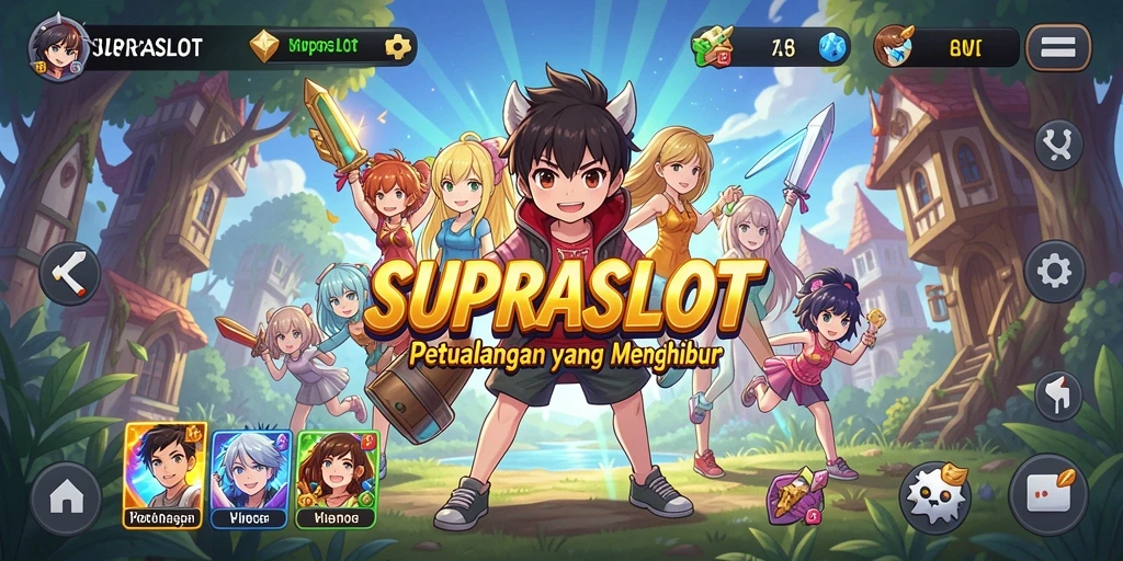 Tampilan gameplay SUPRASLOT yang menakjubkan dengan karakter Anime.