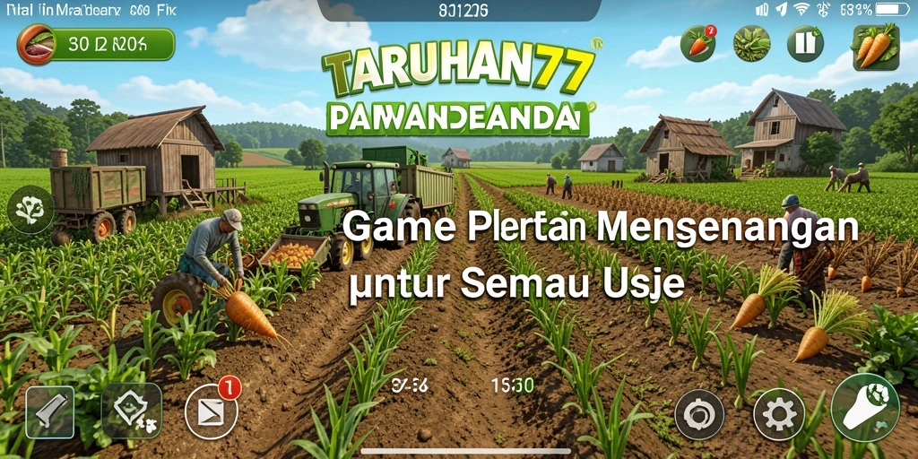Tampilan gameplay menyerukan suasana bertani yang seru dan menantang.