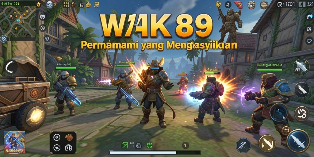 Screenshot utama WAK89 menampilkan aksi pertempuran strategi yang epik.